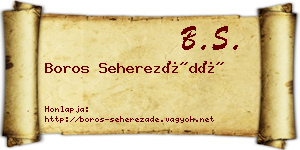 Boros Seherezádé névjegykártya